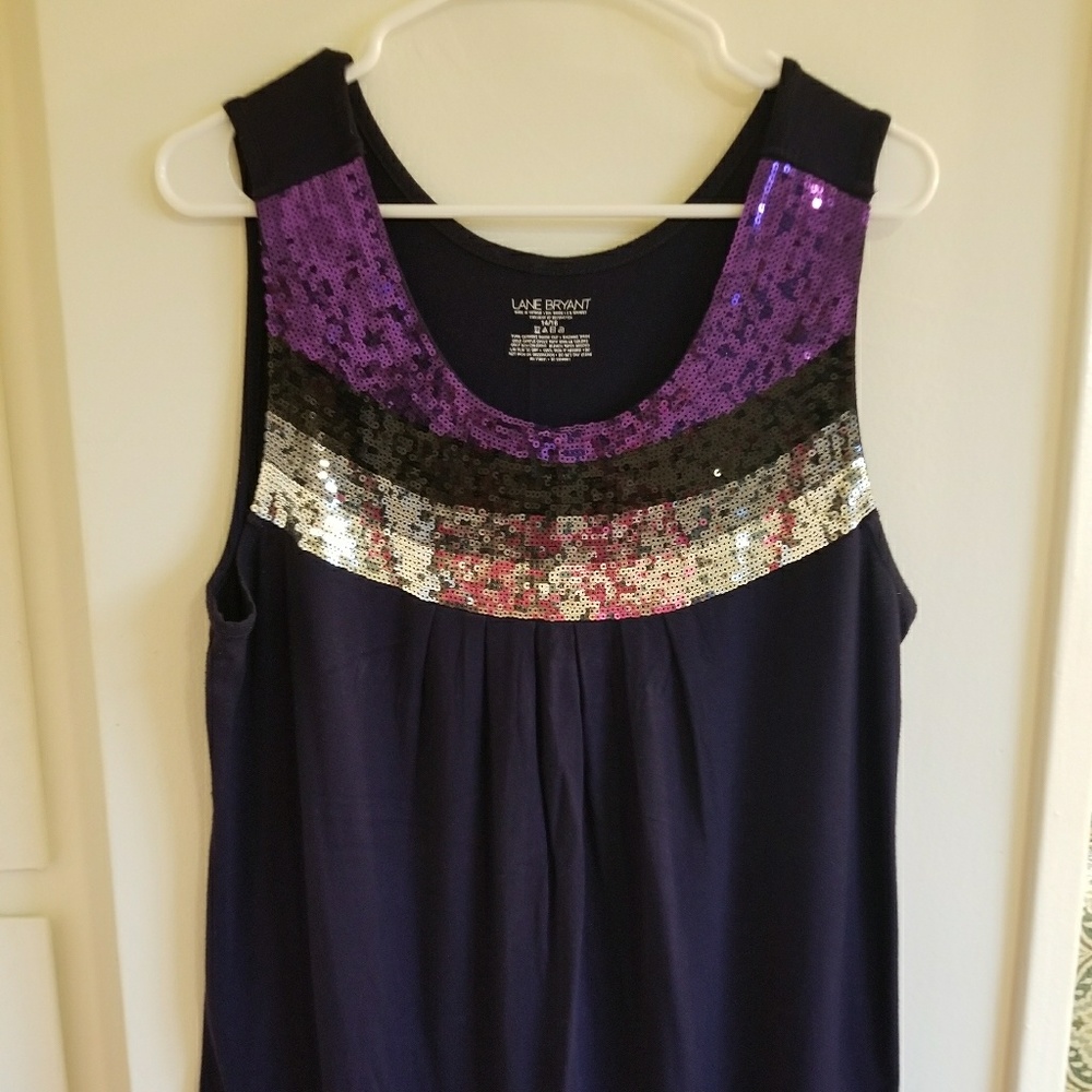 Lane Bryant Plus Size Purple Sequin Tank
